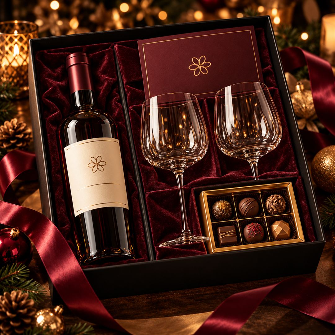 Kit Wine Affair: vino, dos copas y chocolates